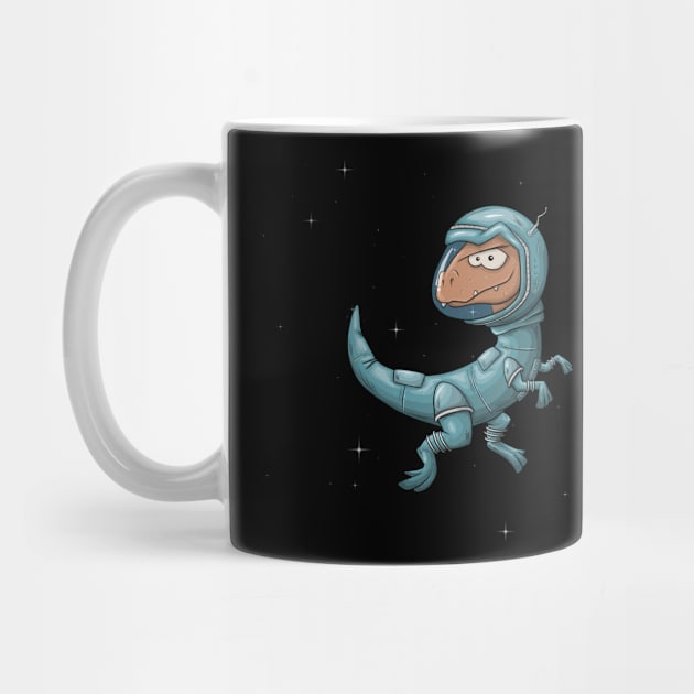 Velociraptor Astronaut Dino Raptor in Outer Space by SkizzenMonster